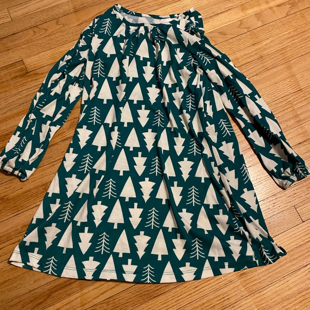 Hanna Andersson girls 8 winter tree print dress